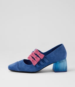 MERRYN DJ BLUE PINK SUEDE