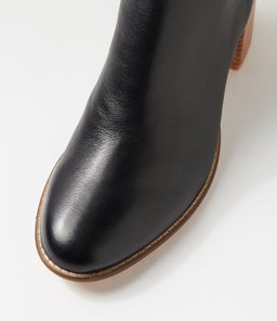 MOUSA DJ BLACK NATURAL HEEL LEATHER