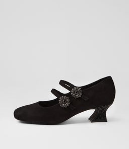 PIXXIE DJ BLACK BLACK SUEDE JEWELS