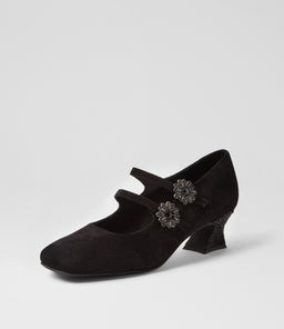 PIXXIE DJ BLACK BLACK SUEDE JEWELS