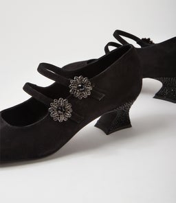 PIXXIE DJ BLACK BLACK SUEDE JEWELS