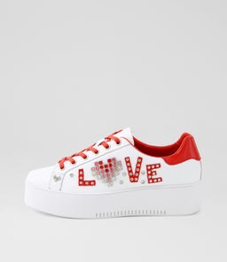 WAYORAS DJ WHITE RED LEATHER PATENT