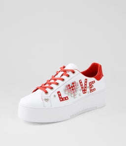 WAYORAS DJ WHITE RED LEATHER PATENT