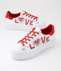 WAYORAS DJ WHITE RED LEATHER PATENT