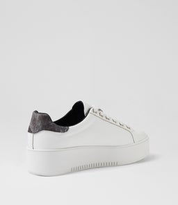 WAYORAS DJ WHITE BLACK DISTRESS DENIM LEATHER