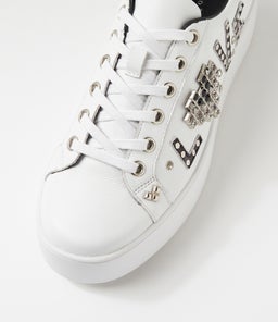 WAYORAS DJ WHITE BLACK DISTRESS DENIM LEATHER