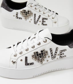 WAYORAS DJ WHITE BLACK DISTRESS DENIM LEATHER