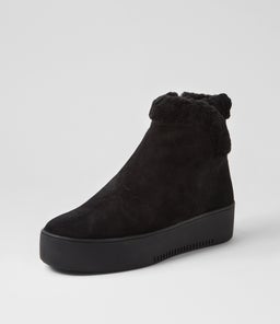 WARMER DJ BLACK BLACK SUEDE FUR