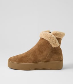 WARMER DJ LT CHOC BEIGE SUEDE FUR