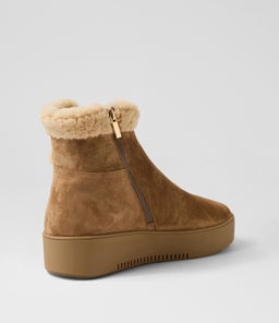 WARMER DJ LT CHOC BEIGE SUEDE FUR