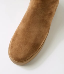 WARMER DJ LT CHOC BEIGE SUEDE FUR