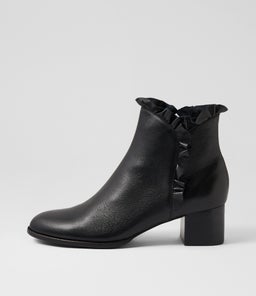 YEBBY DJ BLACK BLACK HEEL LEATHER