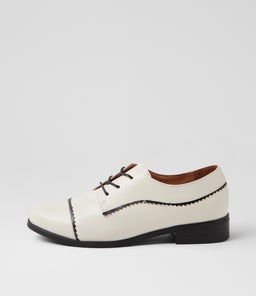 LEEZES DJ IVORY BLACK LEATHER