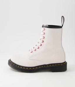1460 8 EYE BOOT WHITE BEJEWELED LEATHER