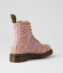 1460 PASCAL 8 EYE BOOT DM PINK ORANGE MARBLED SUEDE