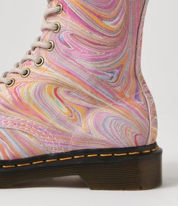 1460 PASCAL 8 EYE BOOT DM PINK ORANGE MARBLED SUEDE