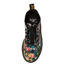 SINCLAIR JUNGLE BOOT DM BLACK FLORAL MASH UP LEATHER