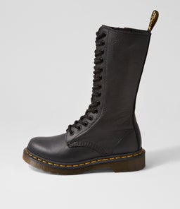 1B99 14 EYE BOOT DM BLACK VIRGINIA LEATHER