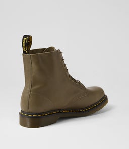1460 PASCAL 8 EYE BOOT MENS DM OLIVE CARRARA LEATHER