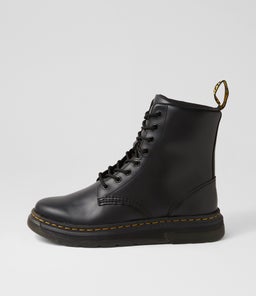 CREWSON 8 EYE BOOT DM BLACK LEATHER