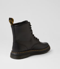 CREWSON 8 EYE BOOT DM BLACK LEATHER