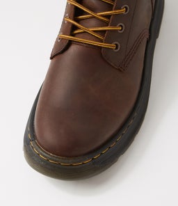 CREWSON 8 EYE BOOT DM DARK BROWN CRAZYHORSE LEATHER
