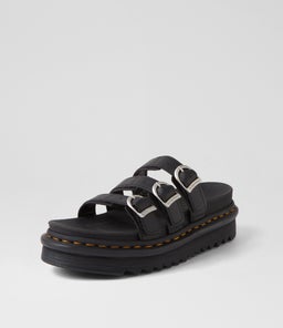 BLAIRE SLIDE DM BLACK LEATHER