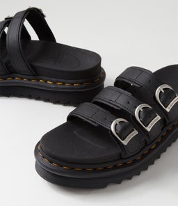 BLAIRE SLIDE DM BLACK LEATHER