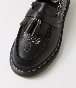 ADRIAN GA TASSEL LOAFER DM BLACK WANAMA LEATHER