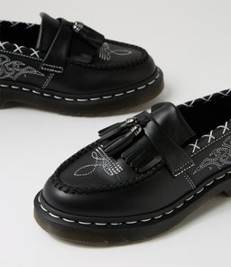 ADRIAN GA TASSEL LOAFER DM BLACK WANAMA LEATHER