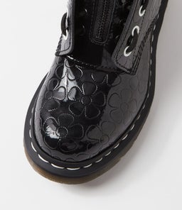 1460 JUNGLE 8 EYE BOOT DM BLACK FLOWER EMBOSSED PATENT LEATHER