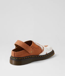 ISHAM BUCKLE MULE DM BROWN FLORAL CANVAS