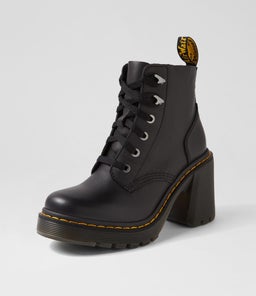 JESY 6 TIE BOOT DM BLACK LEATHER