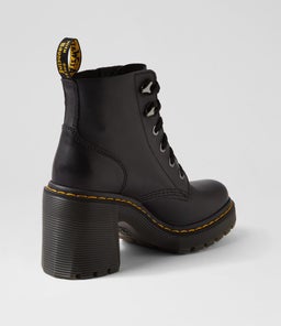 JESY 6 TIE BOOT DM BLACK LEATHER