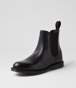 FLORA CHELSEA BOOT DM BLACK POLISHED SMOOTH LEATHER