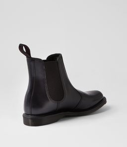 FLORA CHELSEA BOOT DM BLACK POLISHED SMOOTH LEATHER
