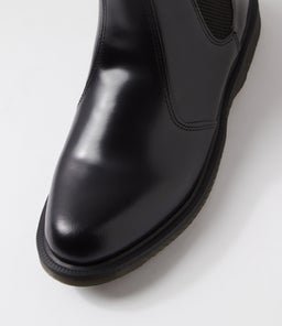 FLORA CHELSEA BOOT DM BLACK POLISHED SMOOTH LEATHER