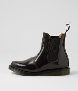 FLORA CHELSEA BOOT DM CHERRY RED ARCADIA LEATHER