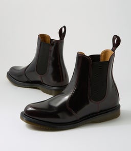FLORA CHELSEA BOOT DM CHERRY RED ARCADIA LEATHER