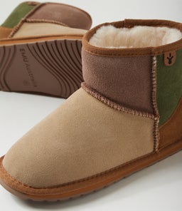 WALLABY MINI PATCHWORK JNR EM CHESTNUT SUEDE