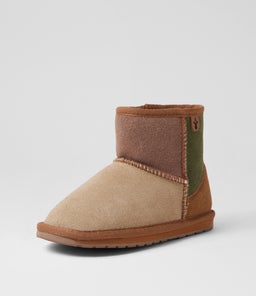 WALLABY MINI PATCHWORK TOT EM CHESTNUT SUEDE
