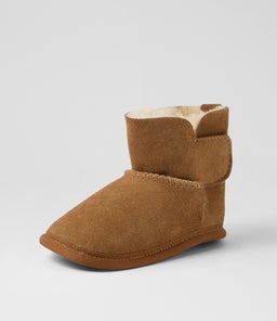 PLATINUM BABY BOOTIE PRE EM CHESTNUT SUEDE
