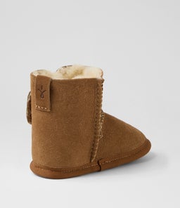 PLATINUM BABY BOOTIE PRE EM CHESTNUT SUEDE