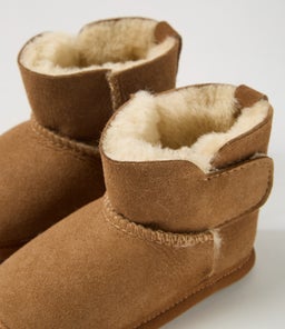 PLATINUM BABY BOOTIE PRE EM CHESTNUT SUEDE