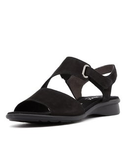 SURAYA SCHWARZ NUBUCK LEATHER