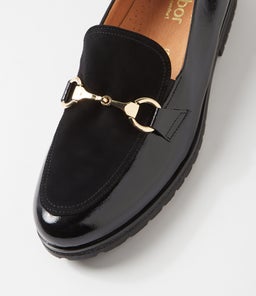 VAANI GA SCHWARZ LEATHER SUEDE