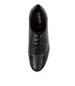 U SYMBOL B BLACK LEATHER