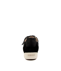 D MYRIA C LOW GE BLACK LEATHER SUEDE