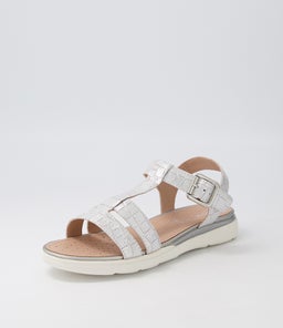 D S.HIVER B GE SILVER CROC LEATHER