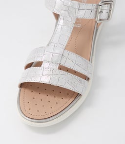 D S.HIVER B GE SILVER CROC LEATHER